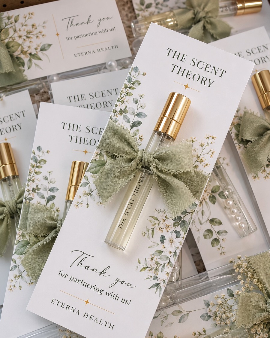 Eterna Health brand activation perfume favour